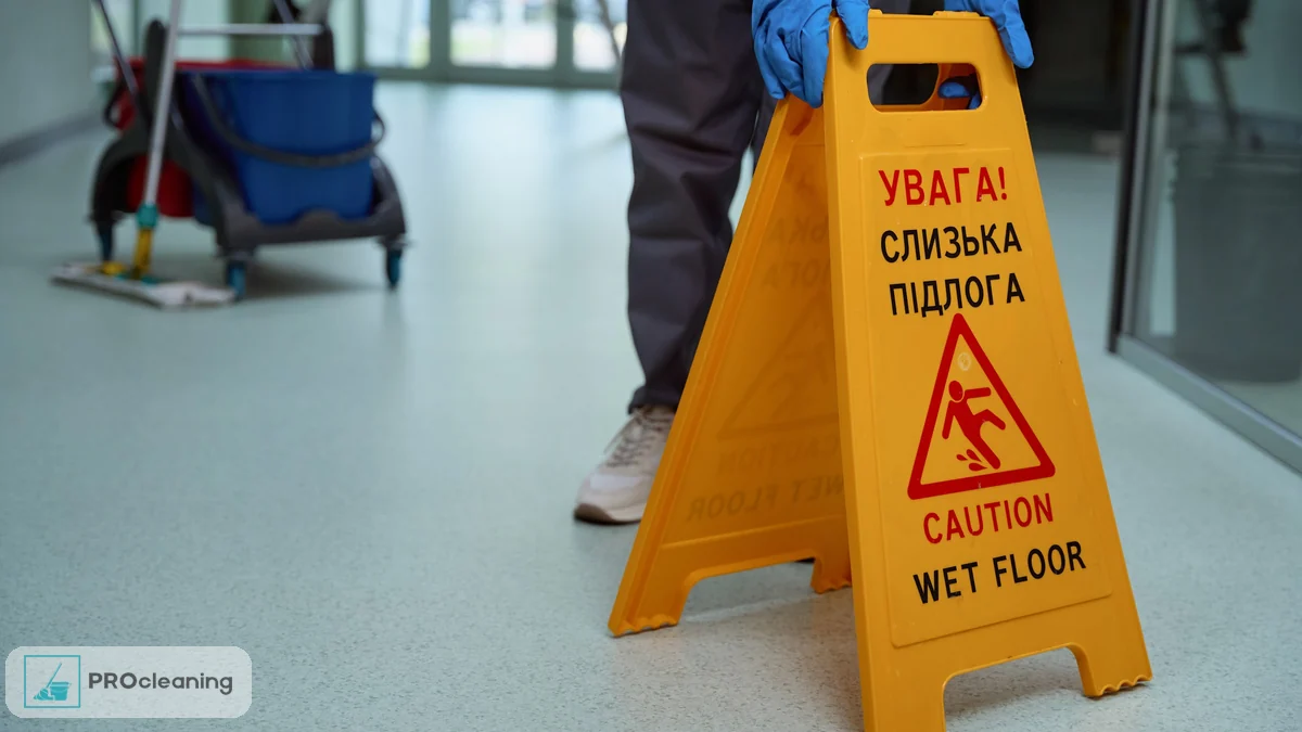 Попереджувальна табличка про слизьку підлогу